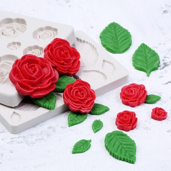 NAUJAS Rožės Žiedlapis Silikono Veiner&Cutter Dienovidinių Cukraus Gėlių Plokštelių Popieriaus GumPaste Molis Minkštas Formos Tortas Dekoravimo Įrankiai