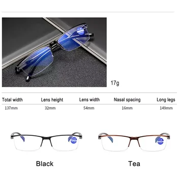 Ultralight pusė-rėmo akiniai retro anti-mėlyna šviesa skaitymo akiniai vyriški akiniai stačiakampio formos recepto vyriški akiniai skaitymui