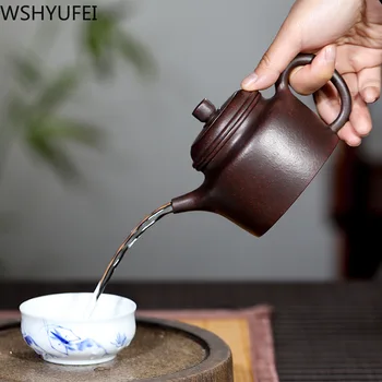 Yixing arbatos puodą raudonos molio virdulys Retro Malkos krosnyje, keisti grožio virdulys Individualų dovanos Autentiški Kaklaraištis Guanyin Puer 260ml
