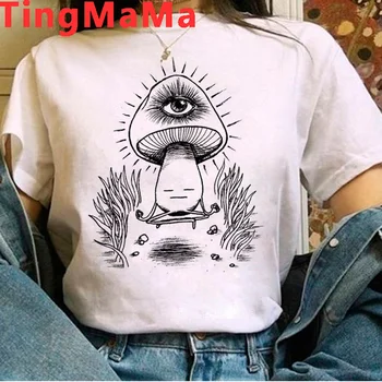 Grybų t-shirt viršuje tees moterų grunge atsitiktinis ulzzang marškinėliai marškinėlius harajuku kawaii