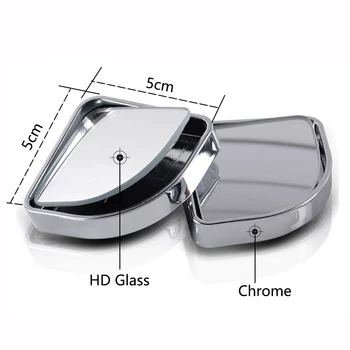 HYZHAUTO 2vnt Sektoriaus Automobilio aklojoje Veidrodžių HD Stiklo Auto Motociklo Reguliuojamas Plataus Kampo galinio vaizdo Veidrodėliai Extra Chrome