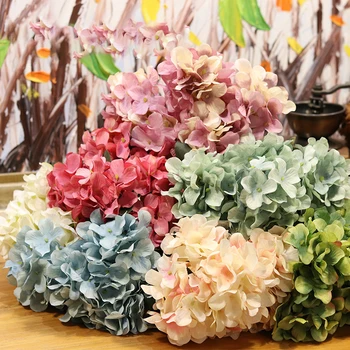 1 pakelis šilko rudenį hydrangea vaza namų dekoro kalėdų dekoratyvinis vestuvių nuotakos puokštė sienos rinkinys dirbtinės gėlės pigiai