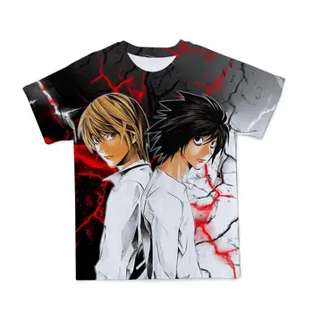 Sezono naujiena 3d death note anime negabaritinių marškinėliai vyrams berniukas patogus boutique manga pav t-shirt jaunimo viršaus audinys