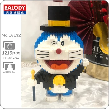 Balody 16132 Anime Doraemon Katė Robotas Džentelmenas Gyvūnų 3D Modelį 