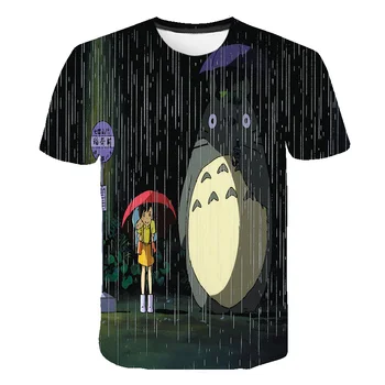 2021 Karšto Totoro marškinėliai Spausdinami Merginos Juokinga Drabužių Berniukas Drabužiai, Vaikų Top Anime Totoro Vaikiški Drabužiai, Vaikų marškinėliai