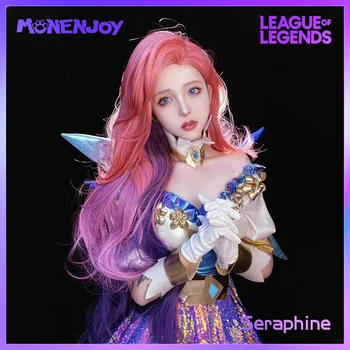Monenjoy League of Legends Seraphine Cosplay Žaidimas LOL Su Starry-Eyed Songstress Suknelė Cos Kostiumas