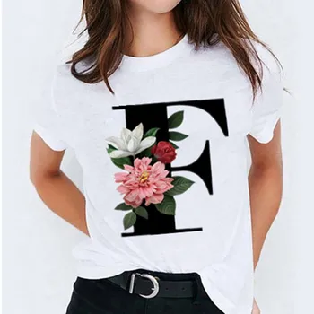 Moterų marškinėliai 26 Raidžių Atspausdinta 