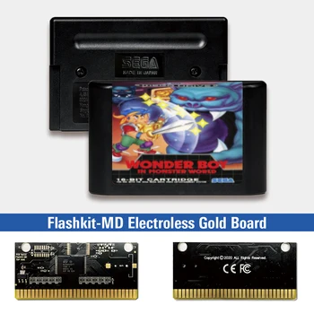 Įdomu, Berniukas Monstras Pasaulyje - EUR Etiketės Flashkit MD Electroless Aukso PCB Kortele Sega Genesis Megadrive Vaizdo Žaidimų Konsolės