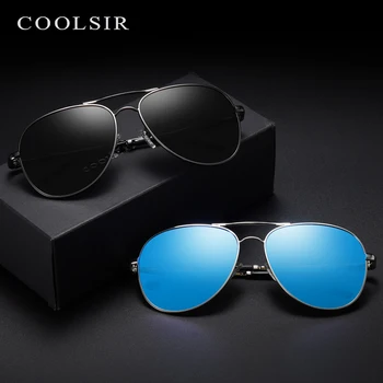 Poliarizuoti Blue Akiniai nuo saulės Classic Prekės ženklo Pilotas Derliaus metalo Saulės akiniai Danga Objektyvas Vairavimo Akiniai Vyrų/Moterų Oculos De Sol