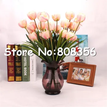Pranešk apie netikrą mini Tulpių Krūva (3 stiebų/vnt.) Modeliavimas Tulpės Gėlių, Vestuvių Namų Vitrina Dekoratyvinis Dirbtinės Gėlės