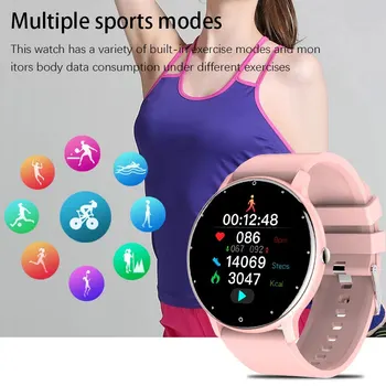 RUIMAS Juoda Sporto Smart Watch Moterų, Vyrų Širdies ritmas, Kraujo Spaudimas Fitness Tracker IP67 atsparus Vandeniui Smartwatch 