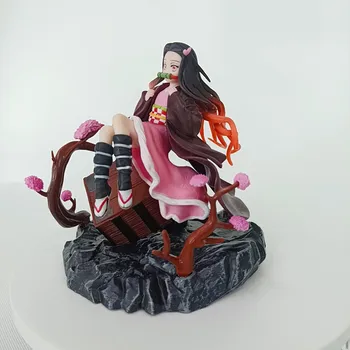 32cm Anime Demon Slayer Kimetsu Nr. Yaiba Kamado Nezuko PVC Veiksmų Skaičius, Žaislų GK Mano Mergina Figura Statula Suaugusiųjų Kolekcines Modelis