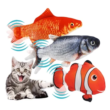 Elektros Flop ' E Žuvis Juda Katė Kicker Žuvų Žaislas Realus Floppy Žuvų Kraipyti Žuvų Katžolių Žaislai, Pliušas Interaktyvi Katė Žaislai