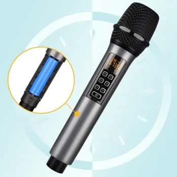 Belaidžių Mikrofonų, Įkraunamas Belaidis Mikrofonas Bevielis Karaoke Mic Dinaminis UHF Delninukas su Imtuvu