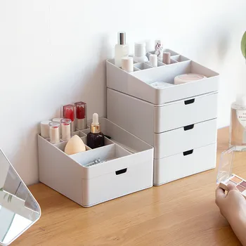 Padaryti talpinimo stalčių plastiko kosmetikos laikymo dėžutė papuošalų dėžutė darbalaukio makiažas lauke makiažo šepetėlių laikiklį saugojimo dėžutė