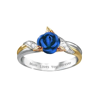 Mėlyna Enchantress Išaugo Gėlė, Žiedas Kūrybos Žiedas Vestuvių Žavesio Moterų, Kad Šaliai Valentino Dienos Dovaną, Juvelyriniai dirbiniai Didmeninė