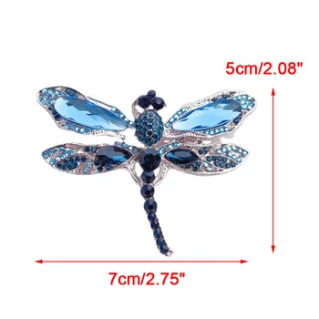 Bižuterijos Dragonfly Kalnų Krištolas Sagė Žalia Spalva Ponios Šalis Suknelė Aksesuarai Dovanos Moterims Pearl Pin Emaliuota Segė
