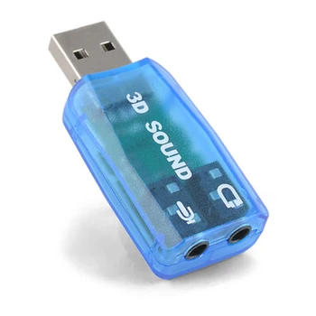 5.1 kanalų 3D išorinė USB garso garso kortelės adapteris, skirtas Win XP 7 8 stereo mikrofonas USB garso konverteris Mac OS