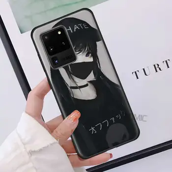 Anime Mergina Kaukė Black Case for Samsung Galaxy S20 FE S21 S10 20 Pastaba Ultra S9 Plus S8 10 Lite S10e 9 TPU Minkštas Viršelis