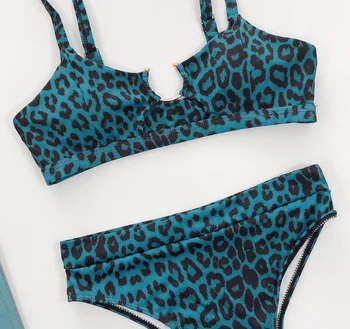 Leopard Bikini nustatyti Moterų maudymosi Kostiumėliai, Snakeskin Seksualus Bikini Biquini Plaukti Kostiumas Push Up maudymosi kostiumėlį Moterų Paplūdimio Plaukimo Bikini
