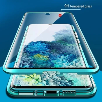 Magnetinio Adsorbcijos Atveju, Samsung Galaxy S8 S9 S10 S20 S21 Plius 10 Pastaba 8 9 20 Ultra Dvipusis Stiklo A51 A71 A41 A31 Dangtis