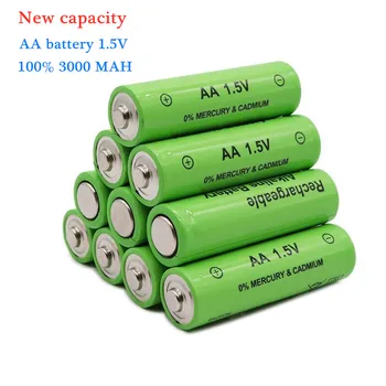 1-50PCS Naujas Prekės ženklas AA įkraunamos baterijos 3000mah 1,5 V Naujus Šarminis Įkrovimo batery led šviesos žaislas, mp3 Nemokamas pristatymas