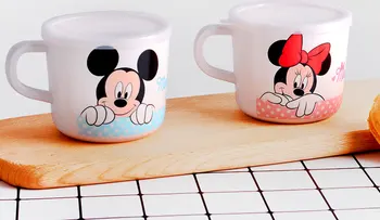 1 set Disney vaikams Mickey Minnie Peiliai Vaiką kūdikio Ryžių dubuo, plokštės, taurės Kūdikių šaukštas ryžių dubenėlį Vaikų stalo įrankiai rinkinys