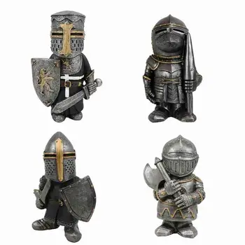 Naujas Dervos Riteris Gnome Guard Viduramžių Kardas Kariai Puošybos Statiniai Nykštukas Kareivius Namo, Sodo Puošmena Vaikų Žaislas