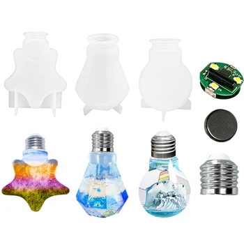 LED Lemputė Dervos Pelėsių Rinkinys Lemputės Pelėsių Chip Base & Bžūp Lemputė Formų Kristalų Lemputė Apdailos Epoksidinės Pelėsių Lemputė