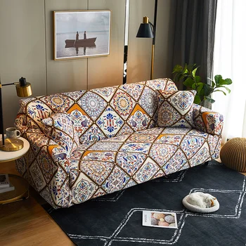 Labai Elastinga Viskas Įskaičiuota Spausdinti Geometrinis Modelis Europos Retro Sofa Padengti Gyvenamasis Kambarys Ir Miegamasis 1 2 3 4 Sėdimos Vietos