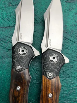 Austrija m390 sulankstomas peilis su titano ketaus medienos rankena EDC lauko aštrių išgyvenimo MEDŽIOKLĖS KEMPINGAS savigynos vertus peilis