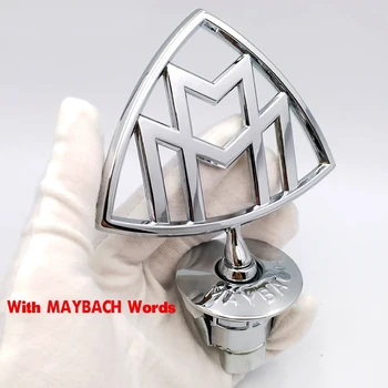 Už Maybach Logotipą, Automobilių Priekiniai 3D Nuolatinis Metalo Emblema Auto Gaubtas Galinis Ženklelis Mercedes-Benz C E S Klasė S400 S500 S600 Stilius