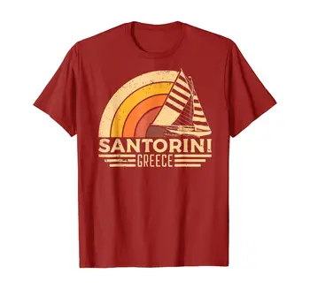 Derliaus Santorini, Graikija Buriavimo T-Shirt. Vasaros Medvilnės trumpomis Rankovėmis O-Kaklo Unisex Marškinėliai Naujas S-3XL