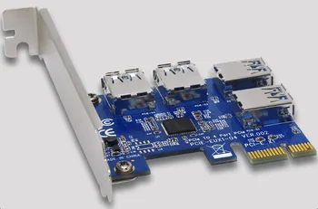 USB3.0 PCI-e nuo 1 iki 4 PCI Express 16X PCI Lizdą Extender Riser Card Adapteris Valdybos PCIE Daugiklis Kortelę už BTC Miner