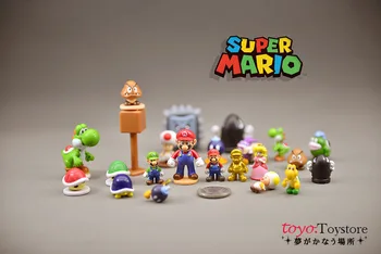Super Mario Animacinių filmų Anime Duomenys Modelį PVC Mario Luigi Yoshi Naršyklė Mini Lėlės Atsitiktiniai 1pcs Žaislai Vaikams Gimtadienio Dovanos