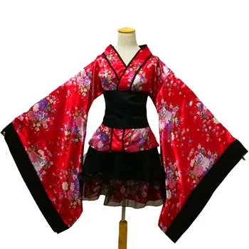 Šanchajaus Istorija Moterų Spausdinimo Suknelė Kimono Trumpas Stiliaus Šalis Suknelė