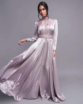 Maroko Caftan Vakarinę Suknelę-Line Grindų Ilgis Ypatinga Proga-Saudo Arabija Dubajaus Musulmonų Promenadzie Suknelė Vestidos De Gala