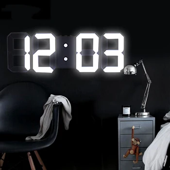 Anpro 3D Didelis Skaitmeninis LED Sieninis Laikrodis Data ir Laikas Celsijaus naktinė lempa Ekranas Lentelė Darbalaukio Laikrodžius, Žadintuvas Nuo Gyvenamasis Kambarys