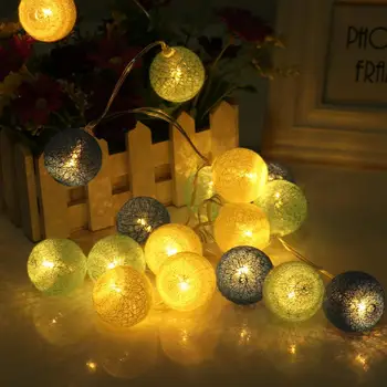 FENGRISE 20 LED String Šviesos Medvilnės Kamuoliukus Karoliukų Girlianda LED Juostelės Pasakų, Šviesos, Lauko, Kalėdos, Velykos Apdailos Vestuvių