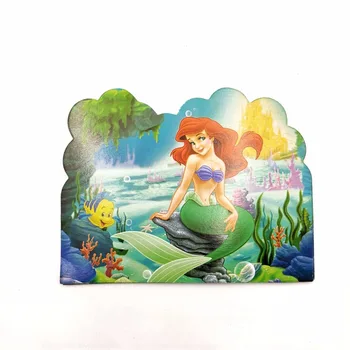 10pc Little Mermaid Princess Gimtadienio Reikmenys, kvietimai Šalis Dekoro Popierinių Kortelių Mergaičių Vaikai Partija Pasisako
