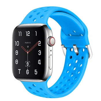 Silikono Dirželis Apple Watch band 44mm 40mm 42mm 38mm watchband Kvėpuojantis diržo Sporto apyrankę iWatch series 5 4 3 se 6 grupė