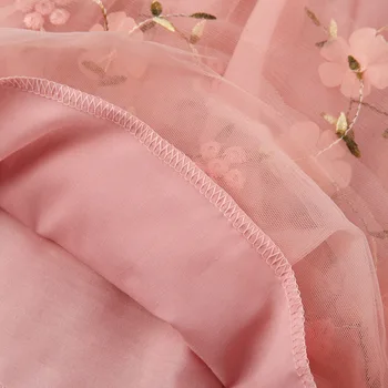 2021 Vasaros korėjos Suknelė Nėriniai Gėlės Raukiniai Merginos Priness Suknelė Siuvinėjimo Moterų Vaikų Pyragas Suknelė Mergaitėms, Drabužiai