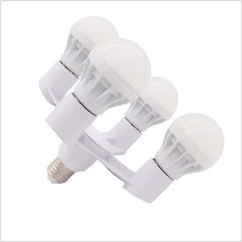 Balta 4 1 E27 Lempos Laikiklis Keitikliai, 4 Būdus, kaip E27 Varžtas Bazė Lizdas Standartinių Lempučių Extender Adapteris Augalų Auga