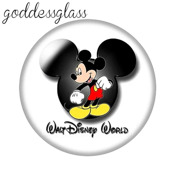 Disney Mickey Mouse Meilės Animacinių filmų Mielas 10vnt Turas foto stiklas 18mm snap mygtukų 18mm snap apyrankės papuošalai