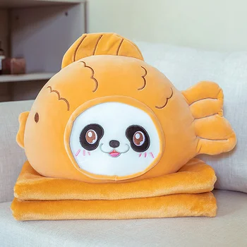 Mielas Taiyaki Pliušas Pagalvės, Antklodė Su Įdaryti Minkštas Japonijos Desertas Taiyaki Panda Katė Shiba Inu žaislas 3 in1 Multifunctio Pagalvė