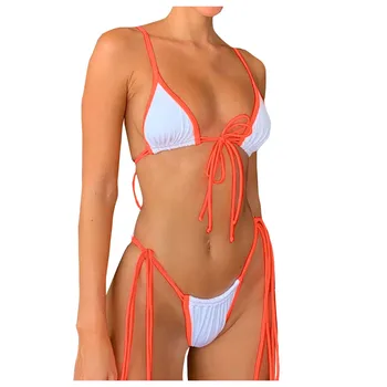 Micro grandinės bikini nustatyti, Apynasrio maudymosi kostiumai moterų 2020 m. Tuščiaviduriai iš maudymosi kostiumėlį moteris besimaudančių dviejų dalių Aukštos sumažinti maudymosi kostiumas Naujas biquini
