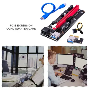6pcs PCI-E Riser 009S 16X Extender PCI-E Riser USB 3.0 Grafikos plokštė Skirta PCIE prailginimo Laido Adapteris Kortelės