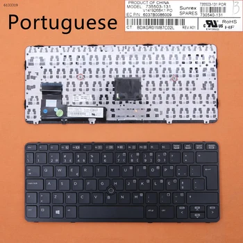 PO portugalijos Nauja Klaviatūra HP Elitebook 820 G1 820 G2 720 G1 720 G2 725 G2 / Black Rėmas su Rodykle NR. Apšvietimu