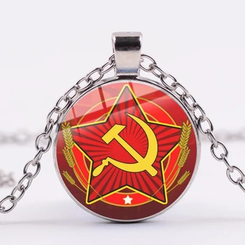 SIAN Karšto CCCP Sovietinės Emblemos Kūjis, Plaktukas Karoliai Mados Dizaino SSRS Rusija Herbas Komunizmo Spausdinimo Papuošalai Vyrams, Moterims