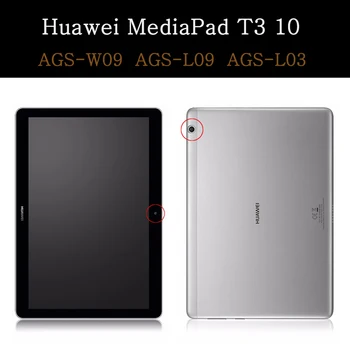Funda Huawei MediaPad T3 9.6 10 MAA-W09/L09/L03 atsparus smūgiams Tablet Atveju Stovo Laikiklį, Flip Dangtelis Slim Coque + Grūdintas Stiklas